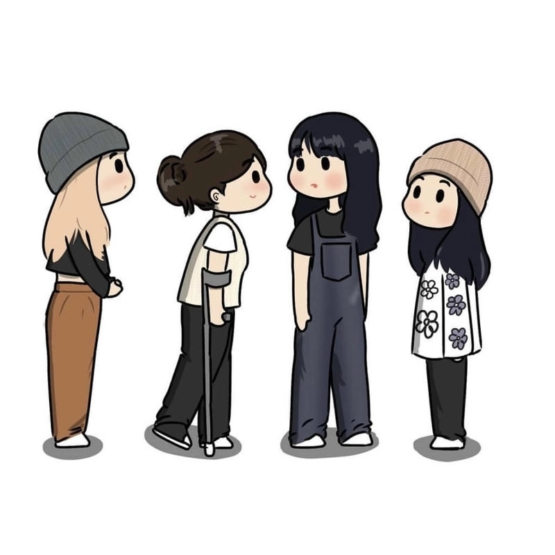 Ảnh Blackpink chibi mang màu sắc tươi sáng bắt mắt