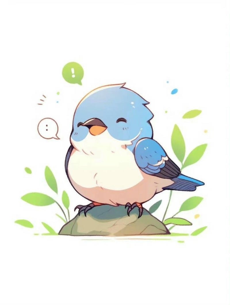 Ảnh chim chibi nhỏ xinh đậu trên tảng đá