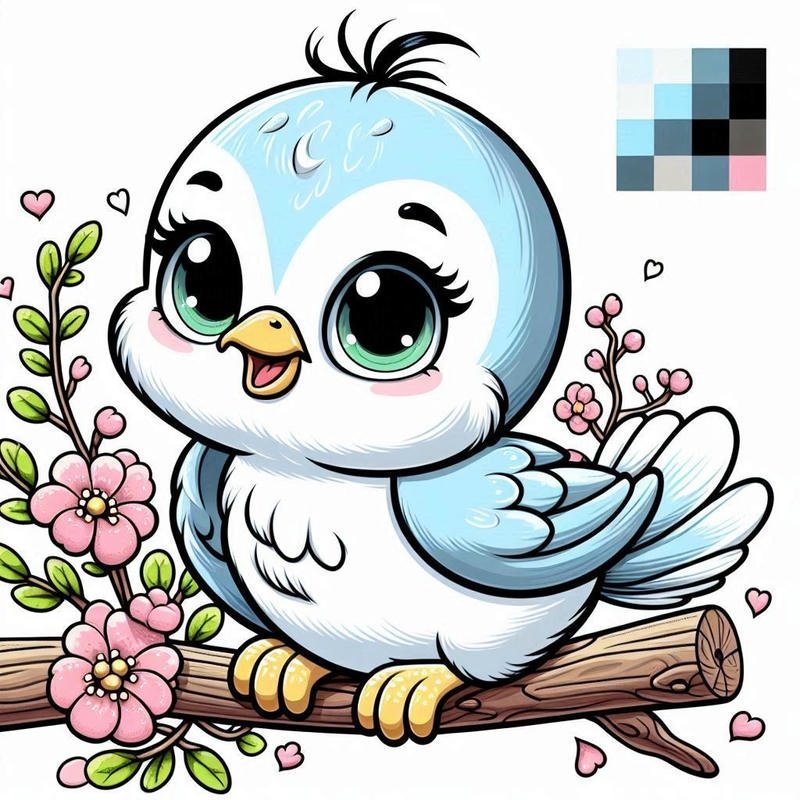 Ảnh chim chibi phong cách đơn giản nhưng nổi bật