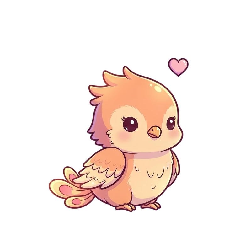 Ảnh chim chibi tạo dáng đáng yêu trên nền sáng