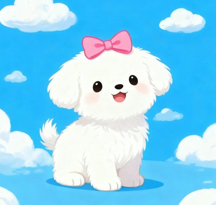 Ảnh con chó chibi biểu cảm dễ thương cực