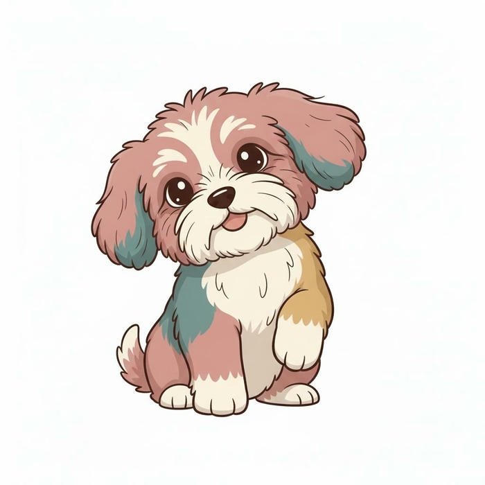 Ảnh hoạt hình con chó chibi sinh động