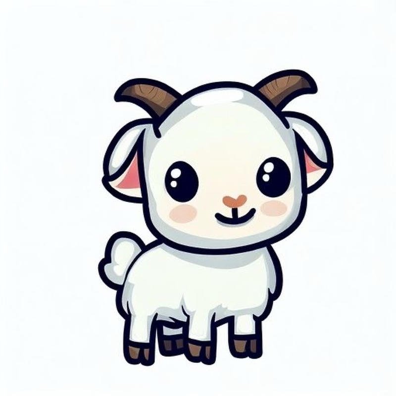 Ánh mắt dê chibi sáng tạo cảm giác thân thiện