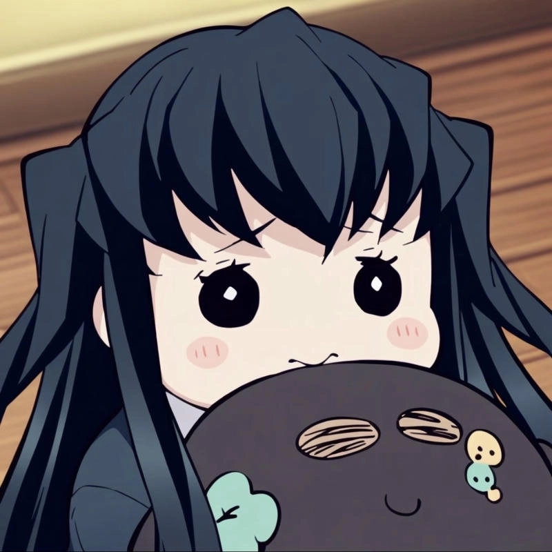 Ánh nhìn sâu lắng mang phong cách Muichirou chibi
