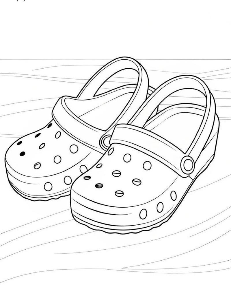 Ảnh phác họa dép sandal trẻ em phong cách đơn giản