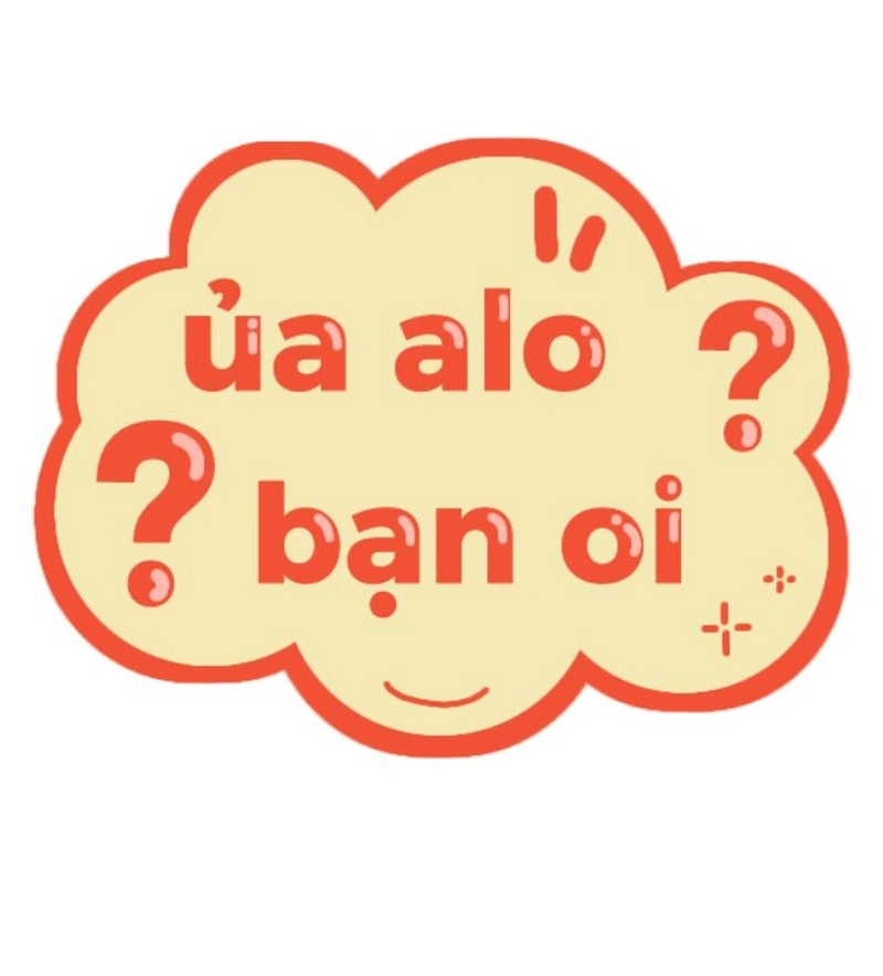 Ảnh sticker chữ cute dùng trong hội thoại hàng ngày