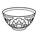 Ảnh tranh tô màu cái bát dễ thương