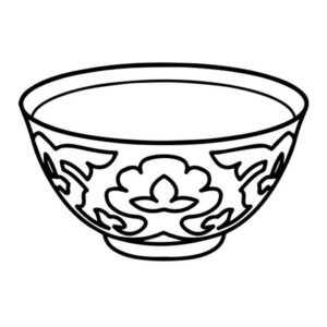 Ảnh tranh tô màu cái bát dễ thương
