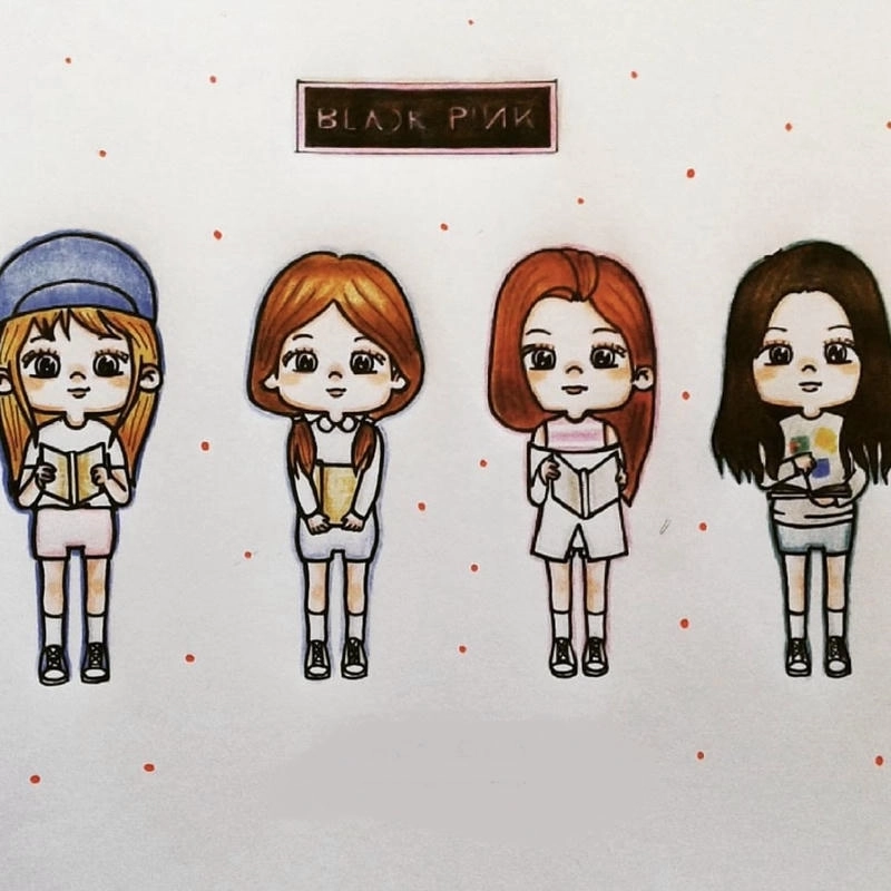Bản phác thảo Blackpink chibi mang phong cách sáng tạo