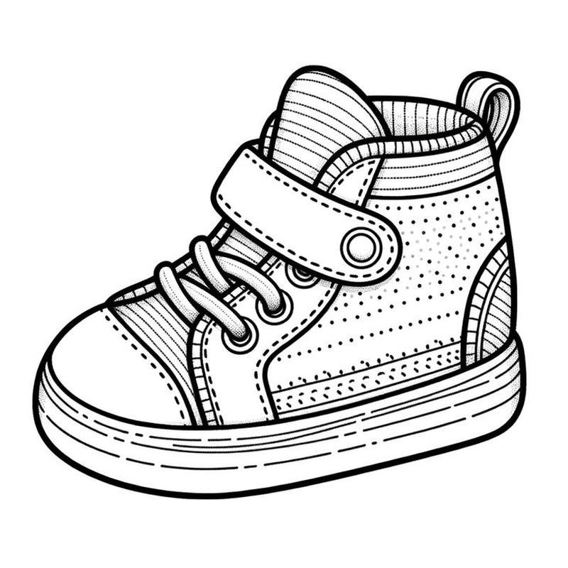 Bản vẽ đôi sneaker trẻ trung phù hợp in tô màu
