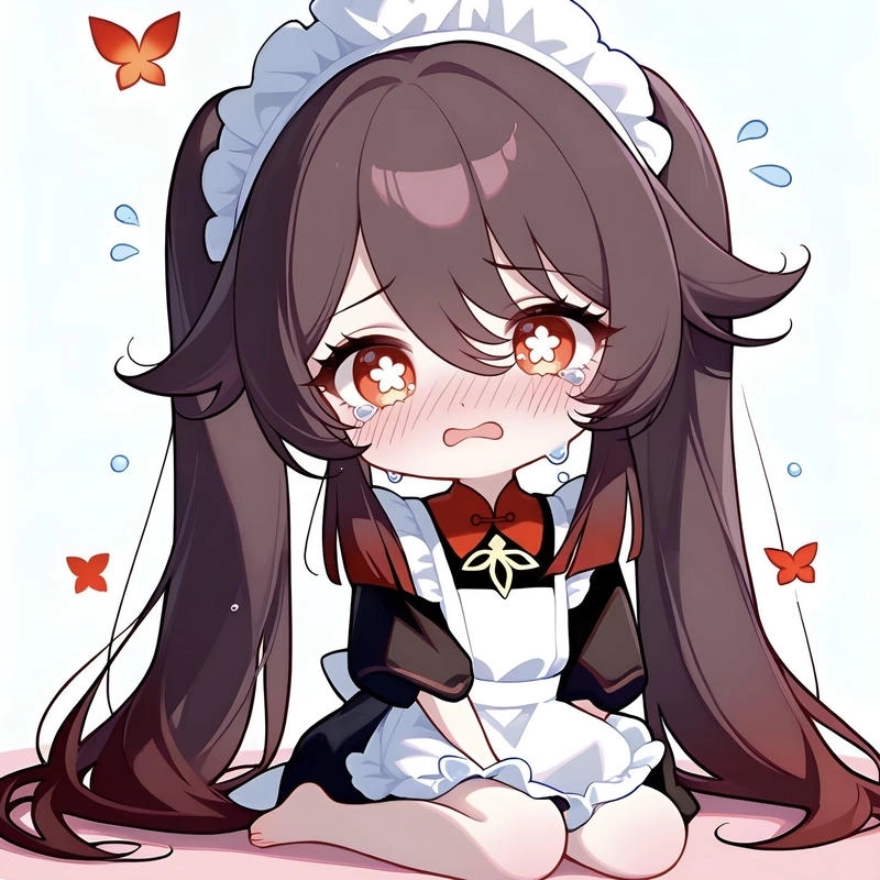 Bản vẽ nhỏ xinh thể hiện rõ cá tính Hu Tao chibi