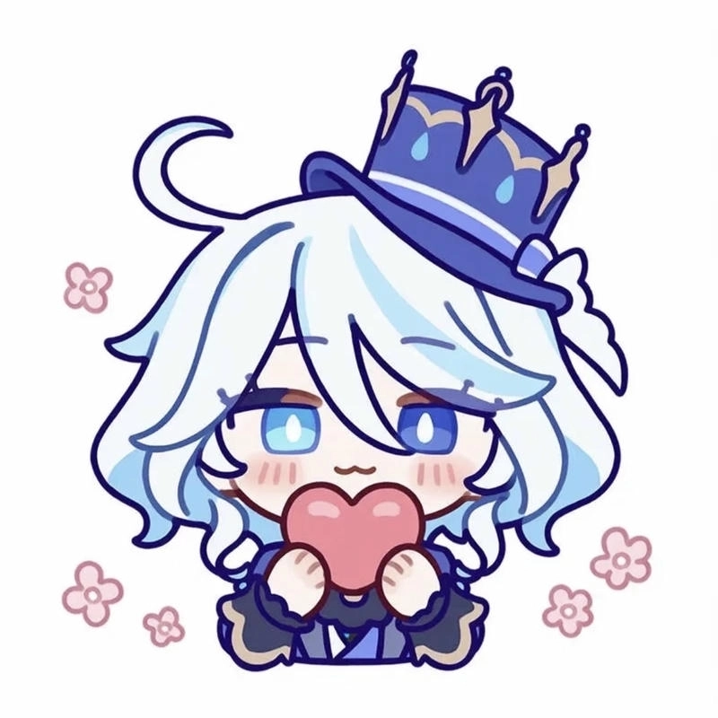 Biểu cảm vui vẻ lan tỏa từ hình ảnh Furina chibi