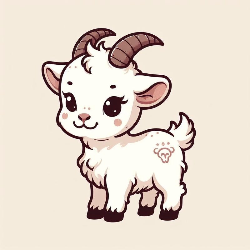 Biểu hiện dê chibi với nụ cười nhẹ dễ mến