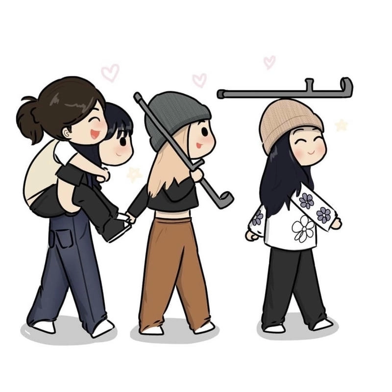 Blackpink chibi thể hiện sự trẻ trung và năng động