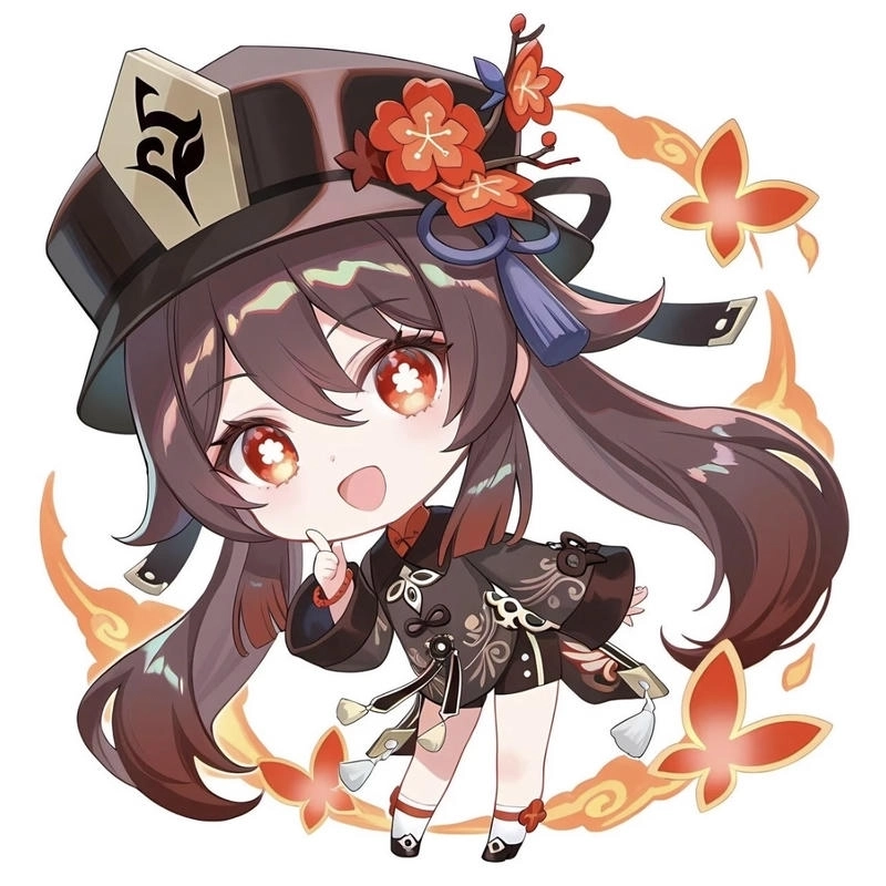 Bố cục cân đối khiến Hu Tao chibi hài hòa hơn
