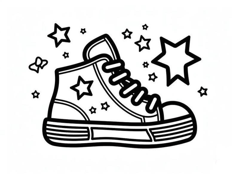 Bức ảnh phác thảo giày sneaker cho bé