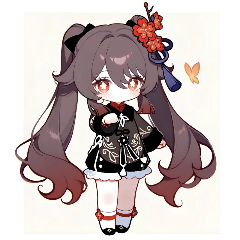 Cảm giác vui tươi lan tỏa từ từng chi tiết Hu Tao chibi