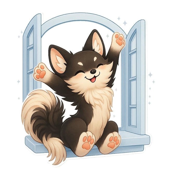 Con chó chibi biểu cảm hài hước