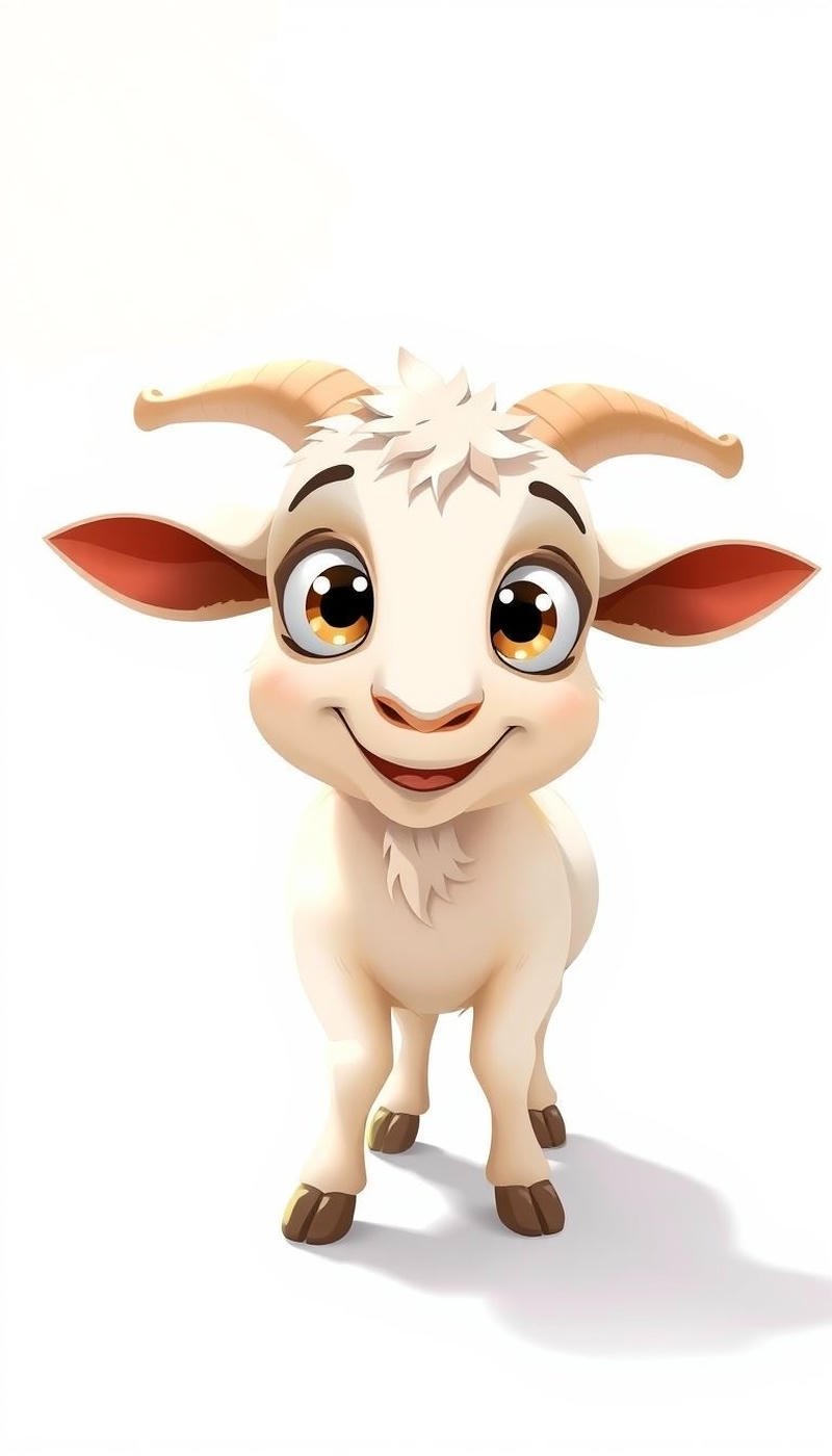 Cử chỉ dê chibi đứng yên tạo cảm giác bình yên