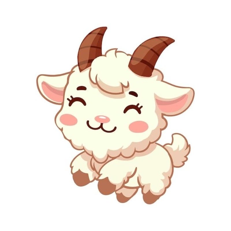 Dáng đứng dê chibi nhỏ nhắn với nét đáng yêu