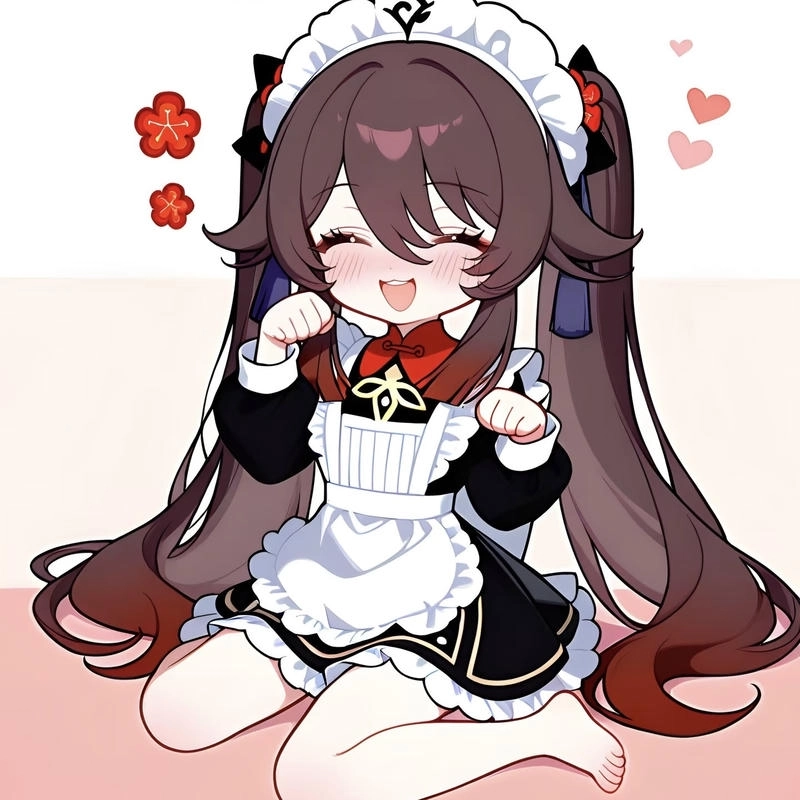 Diện mạo đáng yêu kết hợp nét tinh quái Hu Tao chibi