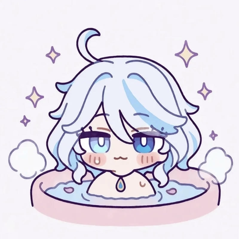 Đường nét linh hoạt giúp Furina chibi trở nên sống động