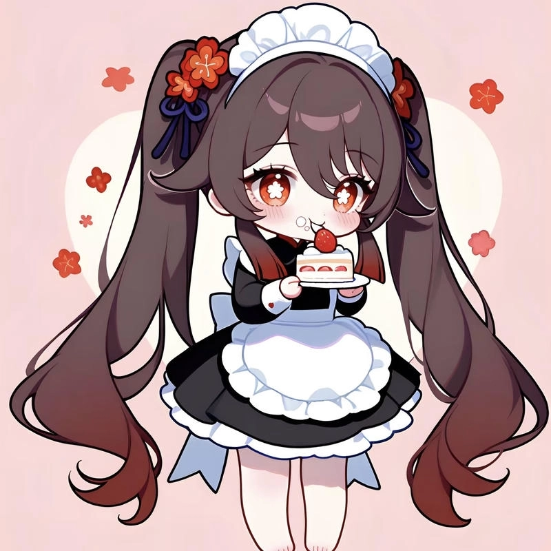 Đường nét linh hoạt khiến Hu Tao chibi trở nên bắt mắt