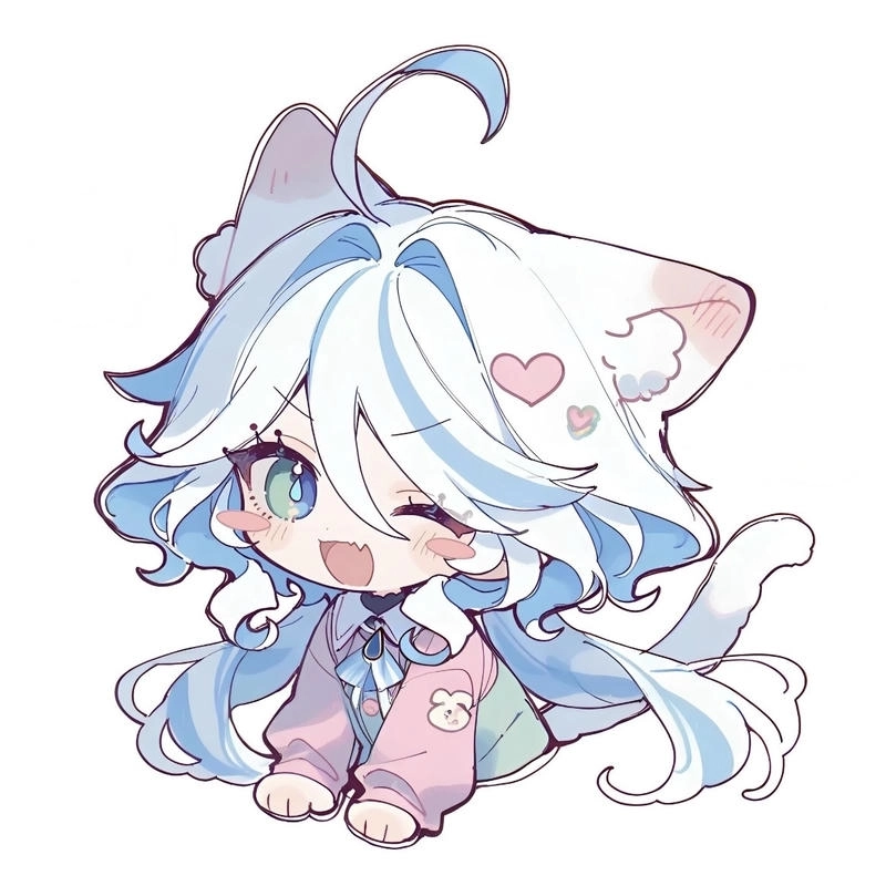 Đường nét tinh giản làm nổi bật Furina chibi nhẹ nhàng