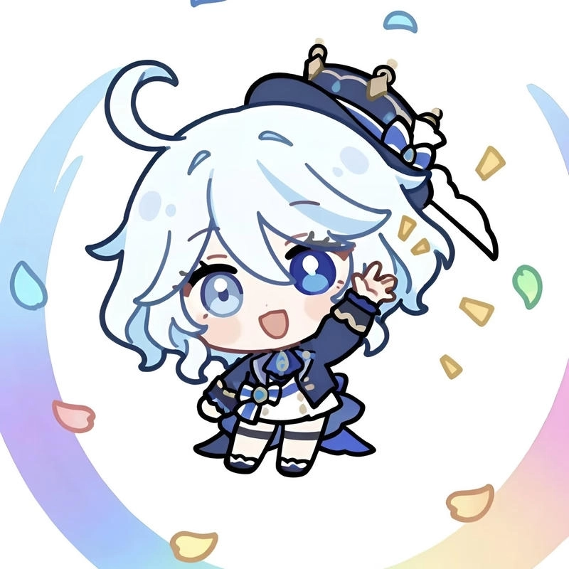 Đường nét tinh tế góp phần tạo nên Furina chibi nổi bật