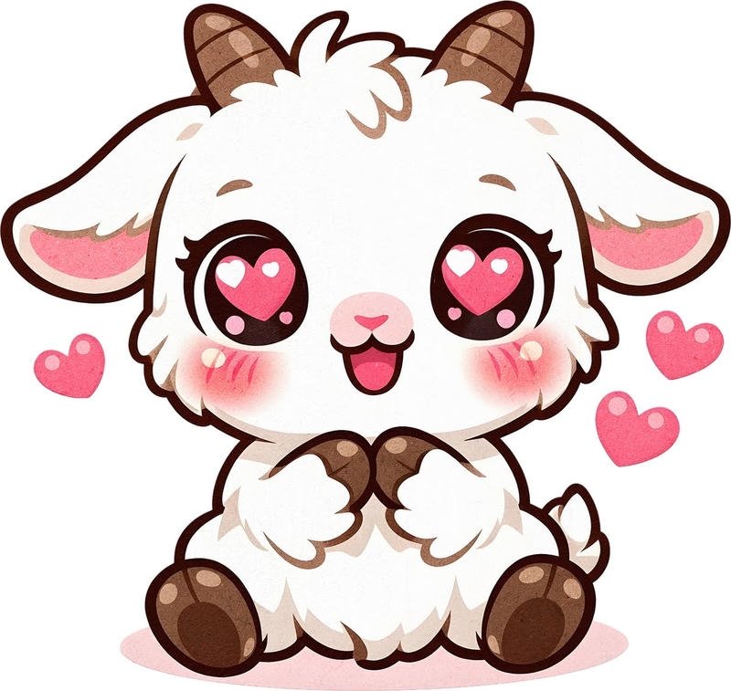 Góc chụp dê chibi thể hiện thân hình tròn xinh