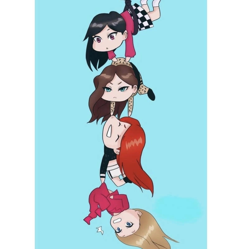Hình Blackpink chibi thích hợp dùng làm ảnh nền điện thoại