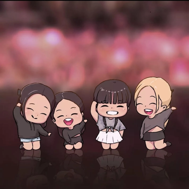 Hình ảnh Blackpink chibi mang cảm giác vui tươi