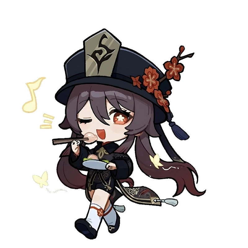 Hình ảnh đáng yêu phù hợp chia sẻ Hu Tao chibi