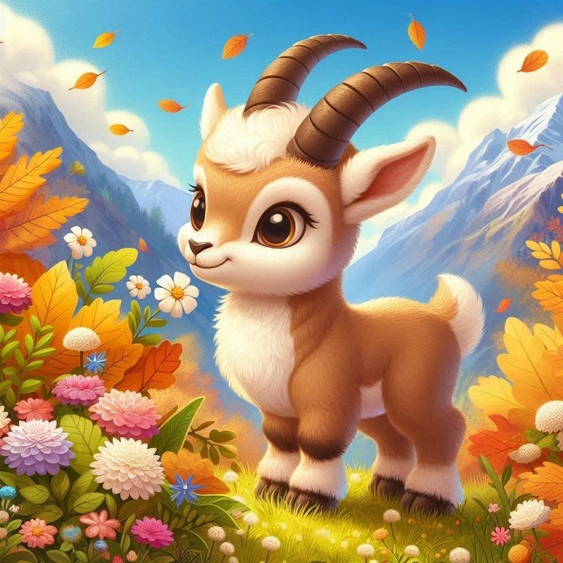 Hình ảnh dê chibi đứng gọn với dáng dễ mến