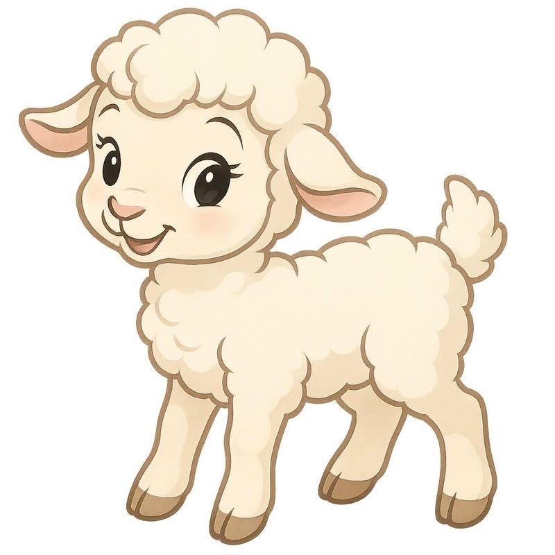 Hình ảnh dê chibi nằm nghỉ với dáng thư giãn nhẹ