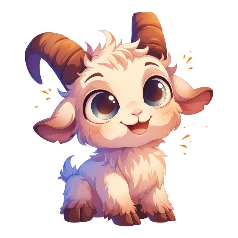 Hình ảnh dê chibi nhỏ với dáng tròn nổi bật