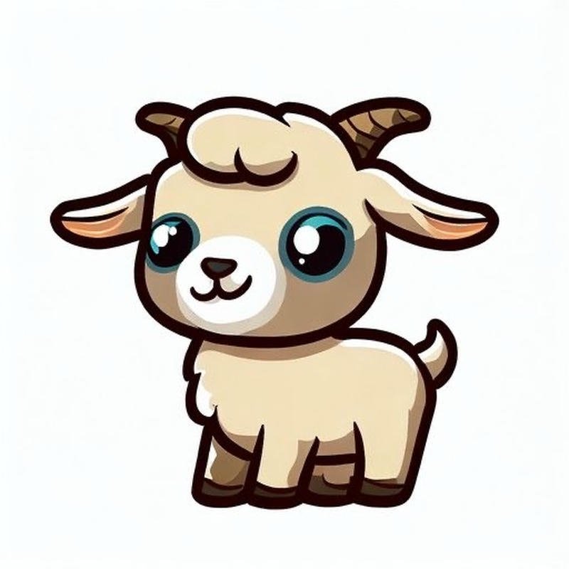 Hình ảnh dê chibi với bộ lông mềm mại nhẹ nhàng