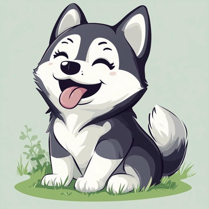 Hình ảnh dễ mến của con chó chibi lè lưỡi