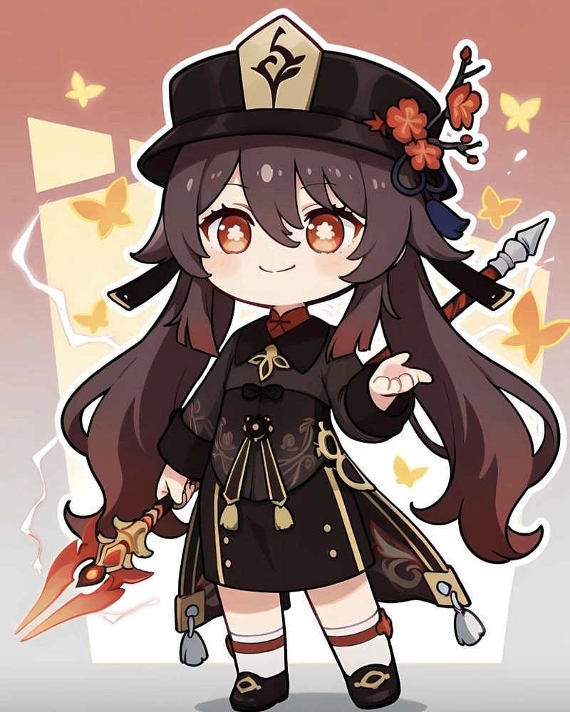 Hình ảnh dễ thương phù hợp làm avatar Hu Tao chibi