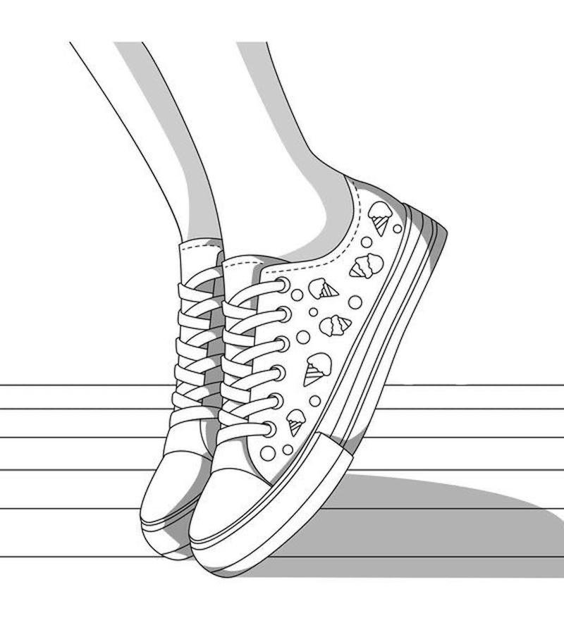 Hình ảnh đôi sneaker chưa tô màu