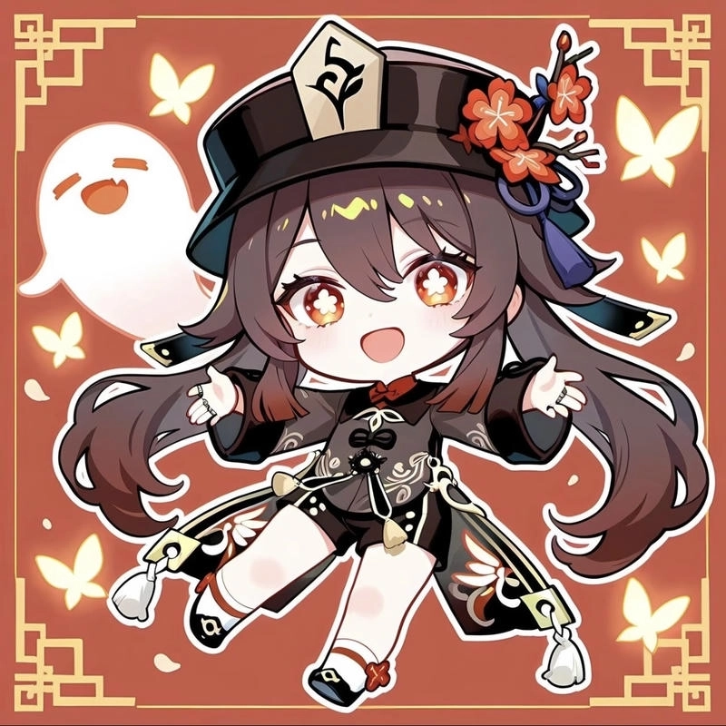 Hình ảnh sinh động mang lại trải nghiệm thú vị Hu Tao chibi
