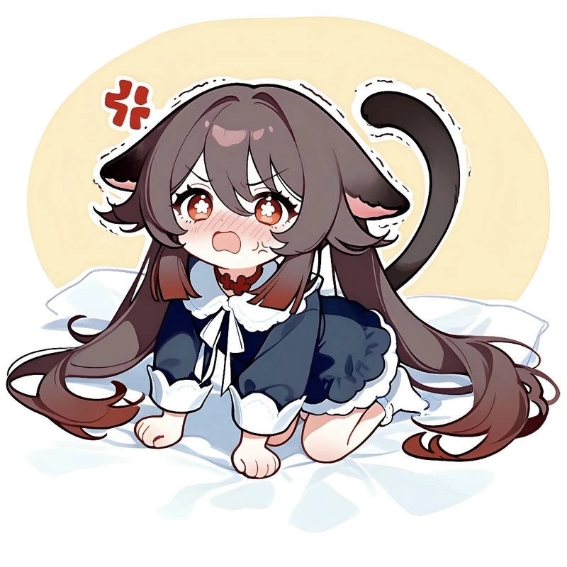 Hình ảnh thu nhỏ nhưng nổi bật của nhân vật Hu Tao chibi