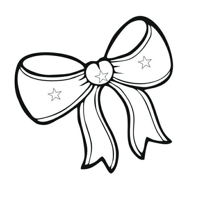 Hình ảnh tranh tô màu cái nơ cute