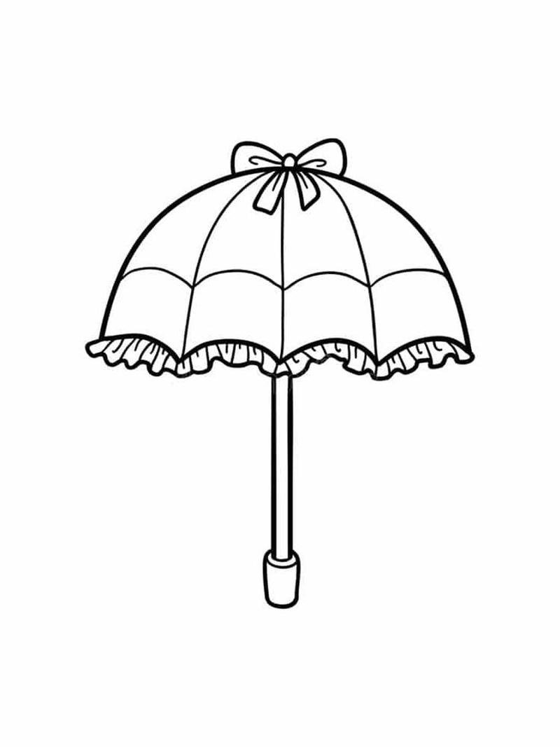 Hình ảnh tranh tô màu cái ô phong cách vui nhộn
