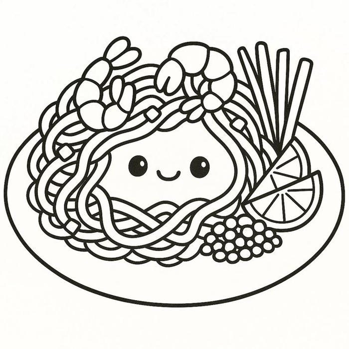 Hình cái đĩa tranh tô màu phong cách cute
