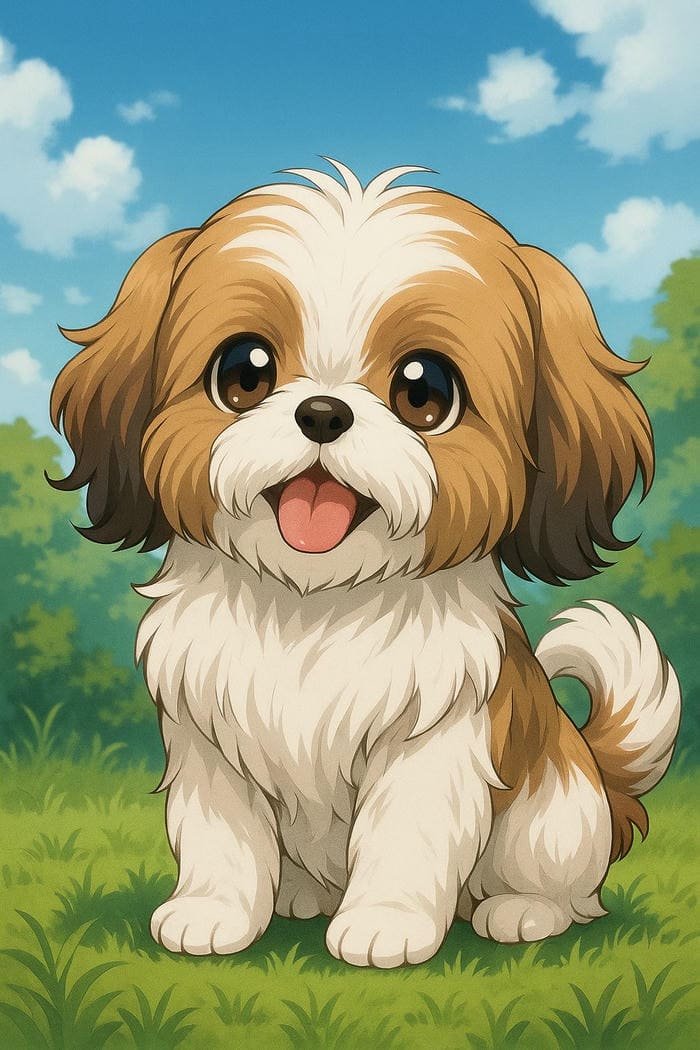Hình chibi con chó lè lưỡi