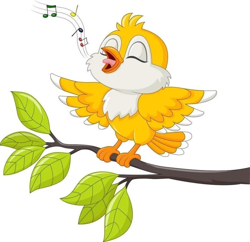 Hình chim chibi nhỏ xinh với biểu cảm thân thiện