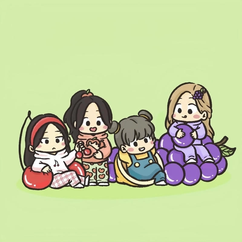 Hình tượng Blackpink thu nhỏ phong cách hoạt hình đáng yêu