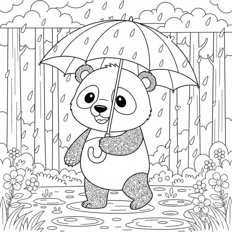Hình vẽ ô che nắng dễ thương cho bé