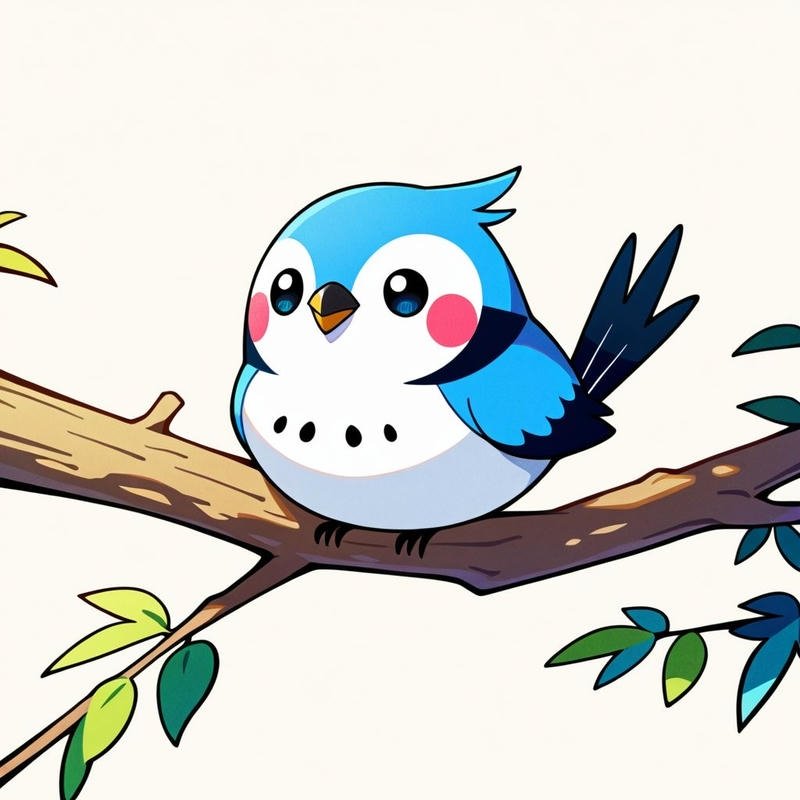 Khoảnh khắc chim chibi thể hiện phong cách nhẹ nhàng